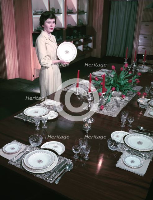 Dinner service designed for the coronation of Elizabeth II, 1953.  Creators: Arthur Charles Kirby Ware, Eric Ravilious.