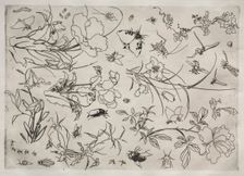 Dinner Service (Rousseau service): Flowers and Insects (no. 15), 1866. Creator: Félix Bracquemond (French, 1833-1914)
