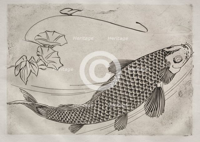 Dinner Service (Rousseau service): Large fish in a Japanese style (no. 19), 1866. Creator: Félix Bracquemond (French, 1833-1914).