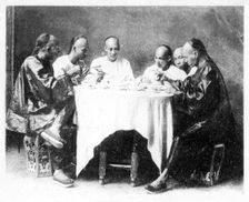 Dinner time, Hong Kong, China, c1900s.Artist: Mee Cheung