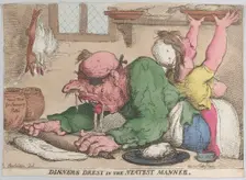 Dinners Drest in the Neatest Manner, October 1811., October 1811. Creator: Thomas Rowlandson