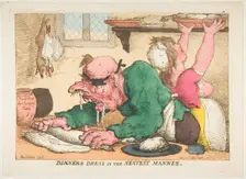 Dinners Drest in the Neatest Manner, October 1811. Creator: Thomas Rowlandson
