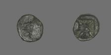 Diobol (Coin) Depicting a Lion, 395-377 BCE or 478 BCE and later. Creator: Unknown