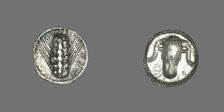 Diobol (Coin) Depicting an Ear of Grain, 500-473 BCE. Creator: Unknown