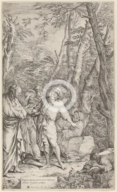 Diogenes Casting Away His Bowl, 1615-1673. Creator: Salvator Rosa.
