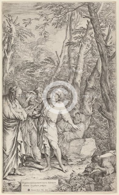 Diogenes Casting Away His Bowl, 1615-1673. Creator: Salvator Rosa.
