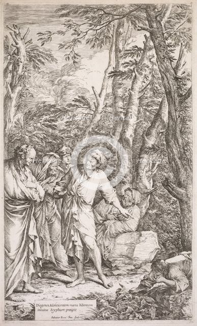 Diogenes and His Cup, 1662. Creator: Salvator Rosa (Italian, 1615-1673).