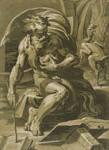 Diogenes (image 1 of 2), c1527. Creators: Ugo da Carpi, Parmigianino