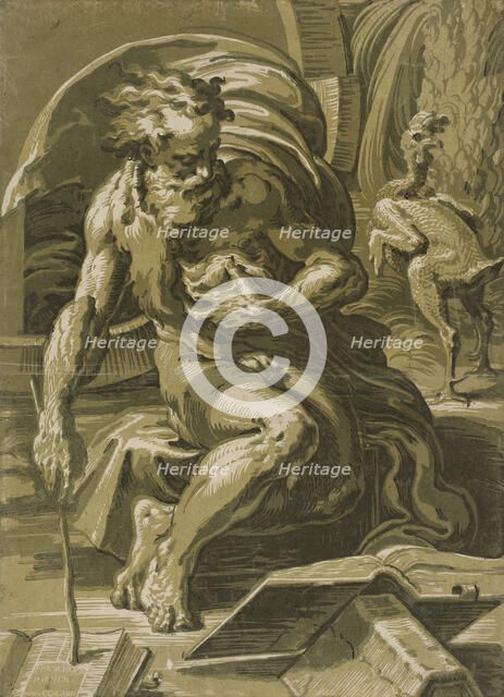 Diogenes (image 1 of 2), c1527. Creators: Ugo da Carpi, Parmigianino.
