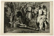 Diogenes in His Tub with Alexander and His Generals, 1810. Creator: Carl Russ