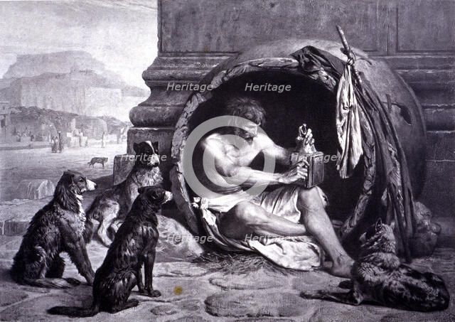 Diogenes 'the Cynic' (413-327 a.BC), Greek philosopher, engraving of 1880.