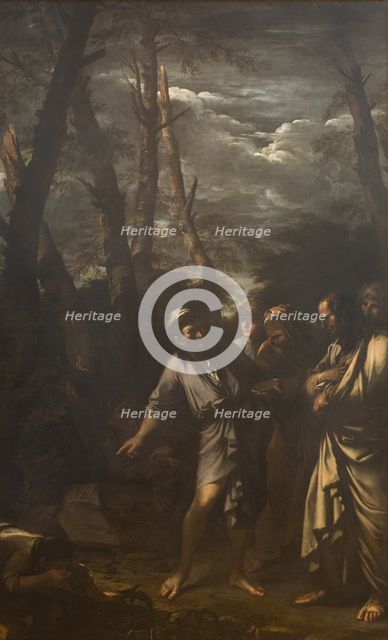 Diogenes Throwing away his Drinking Cup, 1651. Creator: Salvator Rosa.