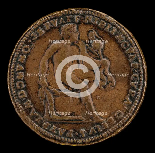 Diomede Seated on a Cippus [reverse], 1515 or after. Creator: Giovanni Maria Pomedelli.