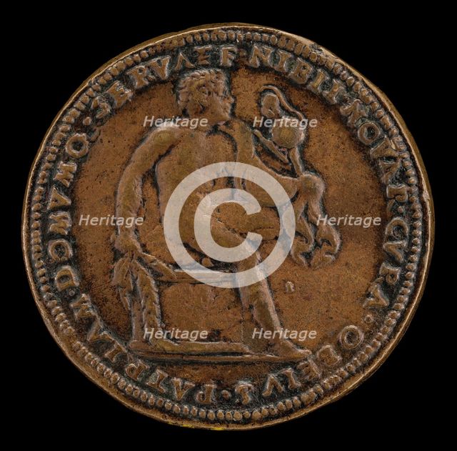 Diomede Seated on a Cippus [reverse], 1515 or after. Creator: Giovanni Maria Pomedelli.