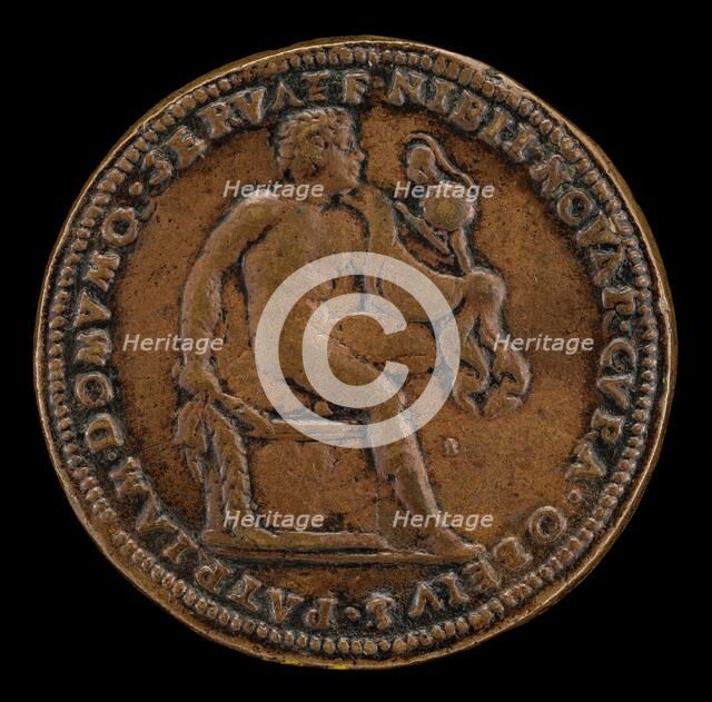 Diomede Seated on a Cippus [reverse], 1515 or after. Creator: Giovanni Maria Pomedelli.