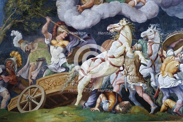 Diomedes fighting against Phegeus and Idaios. Creator: Romano, Giulio (1499-1546).