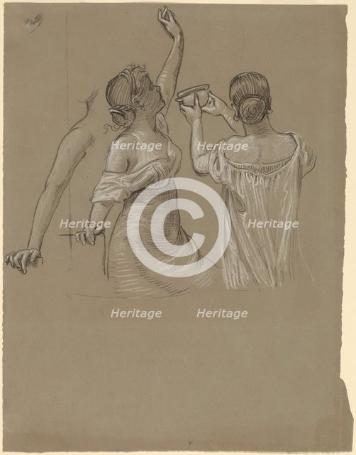 Dionysian Revelers, mid-late 19th century. Creator: Elihu Vedder.