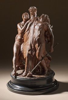 Dionysus Attended by Two Bacchantes, c.1865. Creator: Jean-Baptiste Descamps