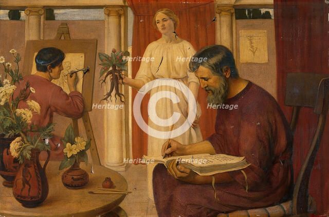 Dioscorides describing the mandrake, 1909. Creator: Ernest Board.