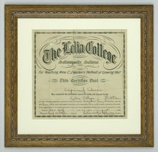 Diploma from The Lelia College, 1916. Creator: Unknown