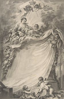 Diploma of the Freemasons of Bordeaux, after François Boucher, 1766. Creator: Pierre Philippe Choffard
