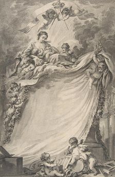 Diploma of the Freemasons of Bordeaux, after François Boucher, 1766. Creator: Pierre Philippe Choffard