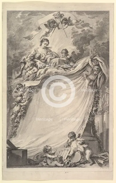Diploma of Free Masons of Bordeaux, 1765-66. Creator: Pierre Philippe Choffard.