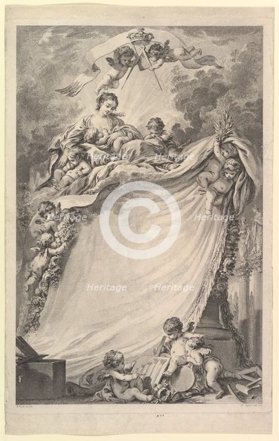Diploma of Free Masons of Bordeaux, 1765-66. Creator: Pierre Philippe Choffard.
