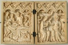 Diptych with Death and Coronation of the Virgin, French, 14th century. Creator: Unknown