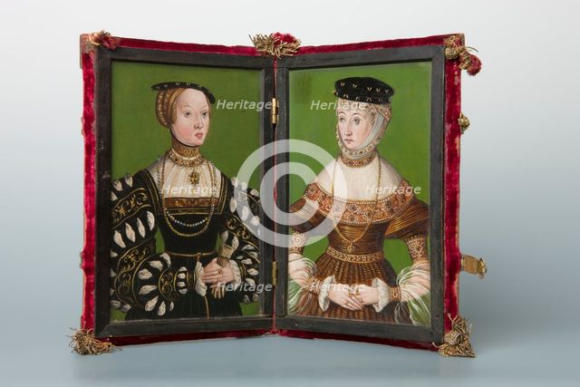 Diptych with Portraits of the Wives of King Sigismund II Augustus (1520-1572)..., between 1543-1551. Creator: Unknown.