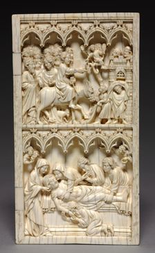 Diptych with Scenes from the Life of Christ (right wing: Entry into Jerusalem and Entombment), c. 13 Creator: Unknown
