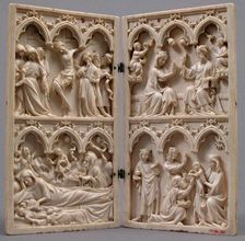 Diptych with Scenes from the Lives of Christ and the Virgin, French, ca. 1350. Creator: Unknown