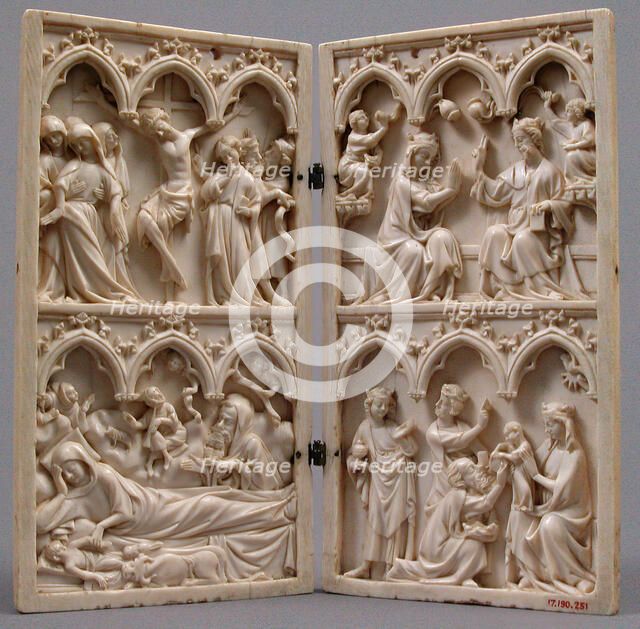 Diptych with Scenes from the Lives of Christ and the Virgin, French, ca. 1350. Creator: Unknown.