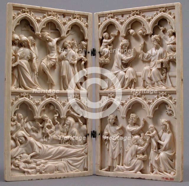 Diptych with Scenes from the Lives of Christ and the Virgin, French, ca. 1350. Creator: Unknown.