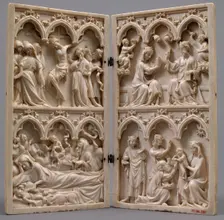 Diptych with Scenes from the Lives of Christ and the Virgin, French, ca. 1350. Creator: Unknown