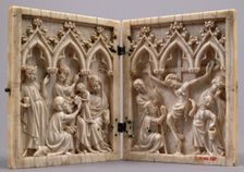 Diptych with the Adoration of the Magi and the Crucifixion, French or German, c1310-20 or 1350-70. Creator: Unknown