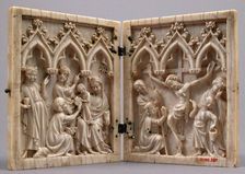 Diptych with the Adoration of the Magi and the Crucifixion, French or German, c1310-20 or 1350-70. Creator: Unknown