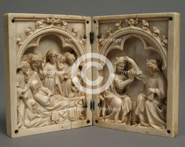 Diptych with the Death and Coronation of the Virgin, French, ca. 1330-50. Creator: Unknown.