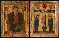 Diptych of the Virgin and Child Enthroned and the Crucifixion, 1275/85. Creator: Unknown