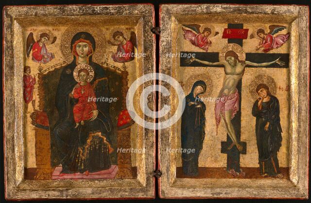 Diptych of the Virgin and Child Enthroned and the Crucifixion, 1275/85. Creator: Unknown.