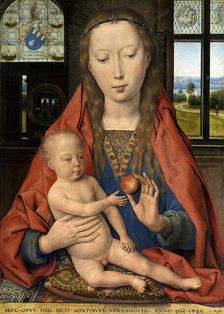 Diptych of Maarten van Nieuwenhove. Left panel: Virgin and Child, 1487. Creator: Memling; Hans (1433/40-1494)