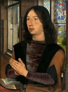Diptych of Maarten van Nieuwenhove. Right panel: Maarten van Nieuwenhove (1463-1500) , 1487. Creator: Memling; Hans (1433/40-1494)
