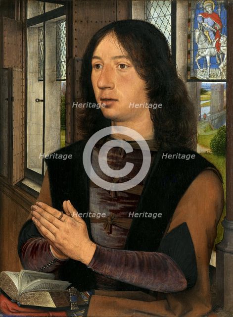 Diptych of Maarten van Nieuwenhove. Right panel: Maarten van Nieuwenhove (1463-1500) , 1487. Creator: Memling; Hans (1433/40-1494).