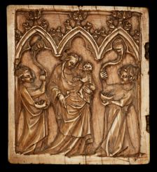 Diptych Panel with Virgin and Child and Two Angels, 1375/1400. Creator: Unknown