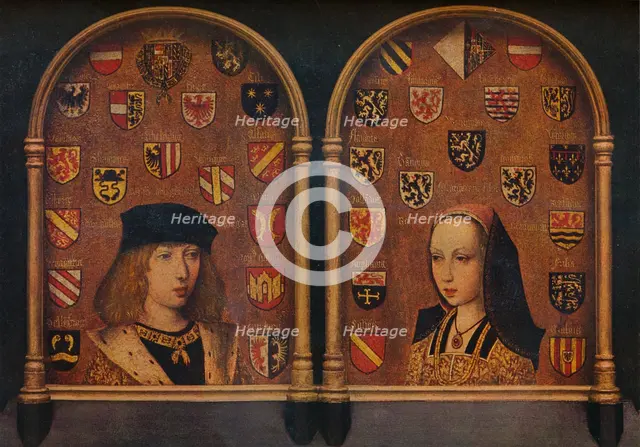 'Diptych: Philip the Handsome and Margaret of Austria', c1493. Artists: Pieter van Coninxloo, Margaret of Austria.