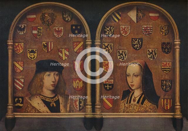 'Diptych: Philip the Handsome and Margaret of Austria', c1493. Artists: Pieter van Coninxloo, Margaret of Austria.