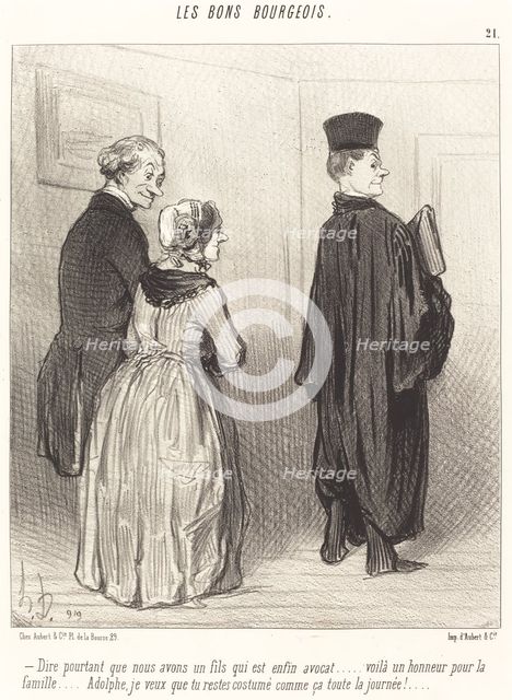 Dire pourtant que nous avons un fils qui est enfin avocat..., 1846. Creator: Honore Daumier.