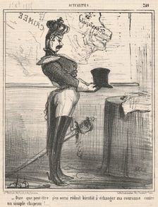 Dire que peut-être j'en serai réduit ..., 1855. Creator: Honore Daumier