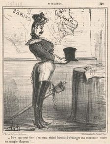 Dire que peut-être j'en serai réduit ..., 1855. Creator: Honore Daumier