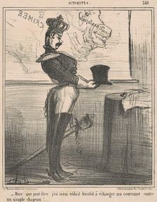Dire que peut-être j'en serai réduit ..., 19th century. Creator: Honore Daumier